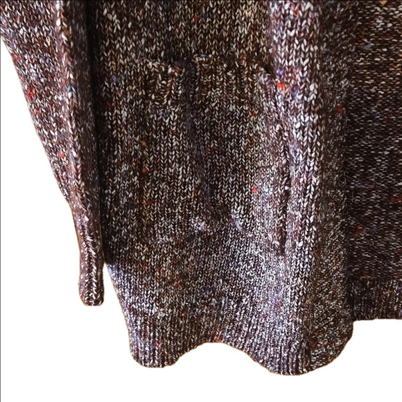 Passports Open Cardigan "Fall Foliage" Blue/Red/White Specks Women size M - Picture 3 of 13